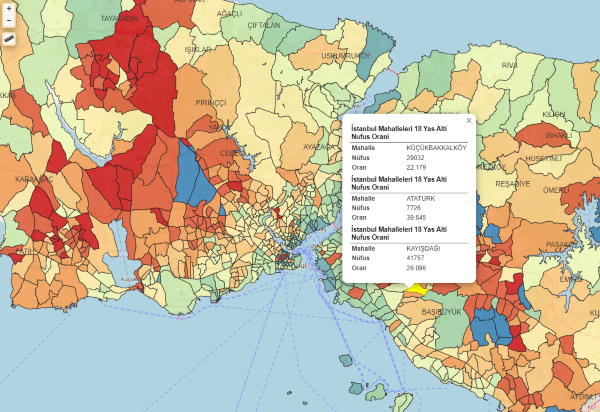 İstanbul'u Haritalamak II: Kilometrekare başına düşen nüfus