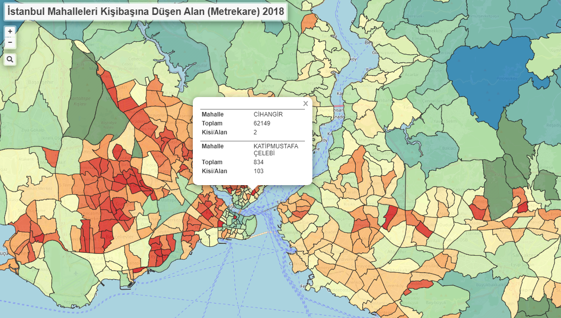 İstanbul'u Haritalamak III: Kişi başı düşen alan