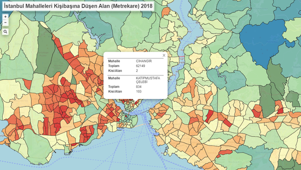 İstanbul'u Haritalamak III: Kişi başı düşen alan